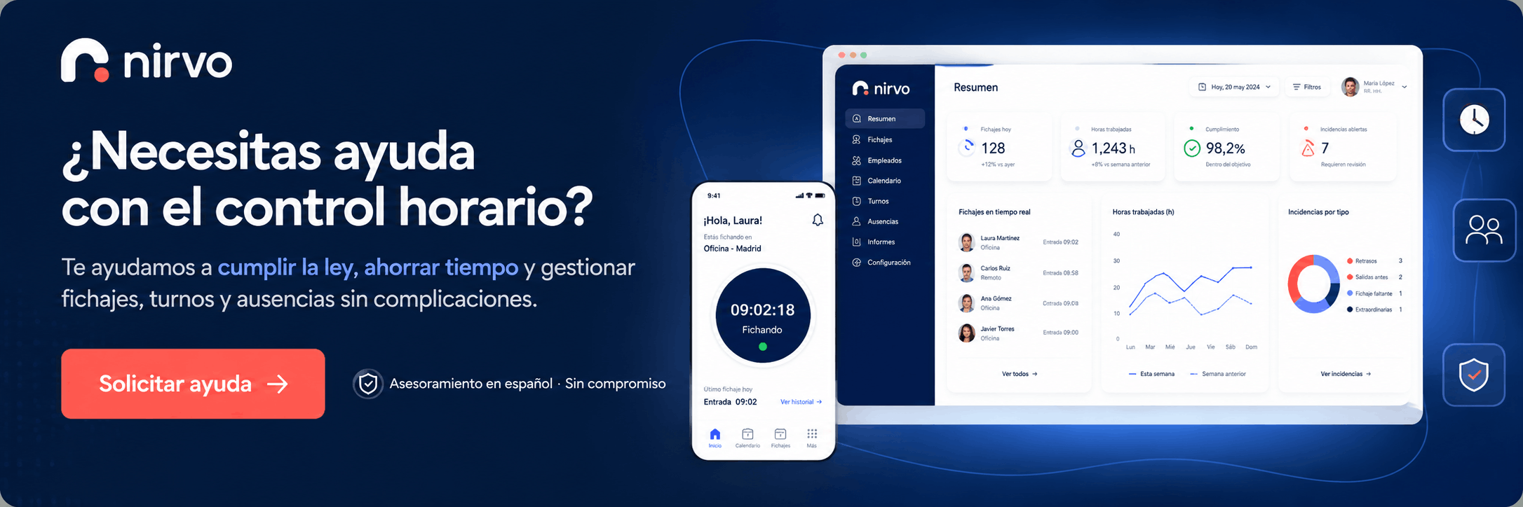 Sistema de control horario para empresas que cumplen la ley en España